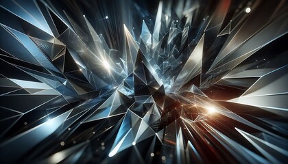 Abstract Crystalline Structure Glowing With Internal Light