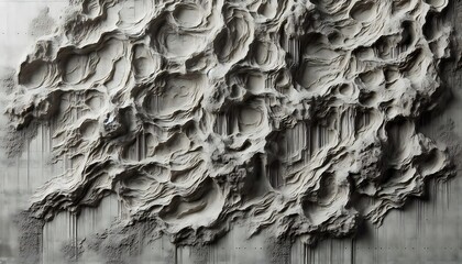 Abstract Textured Wall Art Grey Sculptural Design