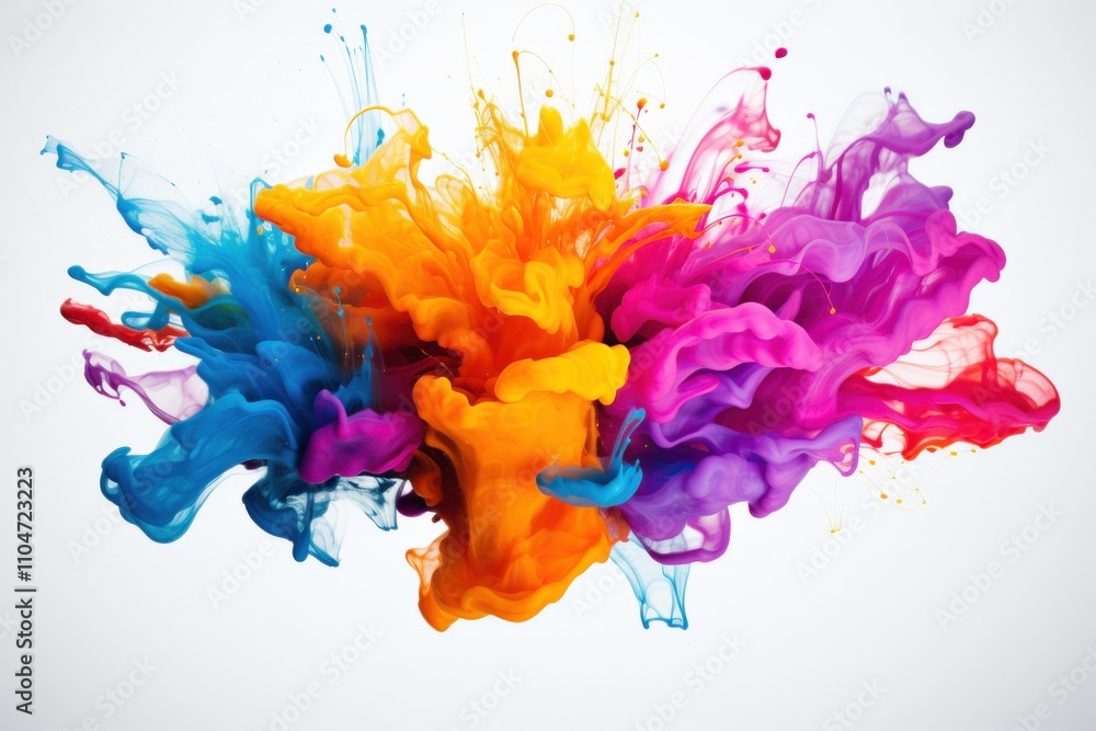 Poster colorful abstract splash of paint creating a vibrant visual effect