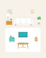 living room interior with furniture