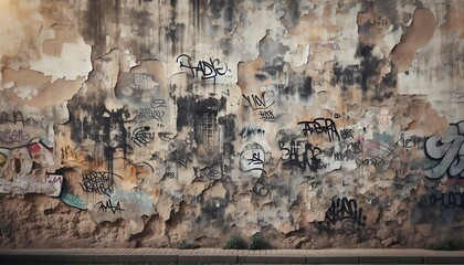 Weathered Wall Graffiti Urban Decay Texture Art