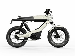 Obraz premium A sleek, modern electric motorcycle with a minimalist design, featuring thick tires and a streamlined frame, perfect for urban commuting.