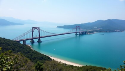  Elegant bridge over serene turquoise waters