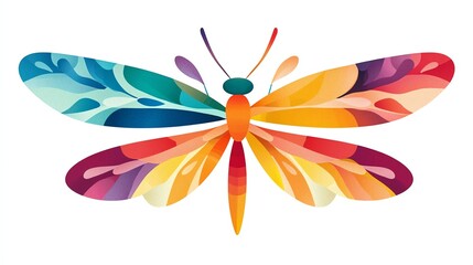 Obraz premium A vibrant, colorful butterfly with intricate wing patterns, showcasing a blend of hues and artistic design.