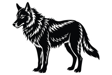 Fototapeta premium A realistic Wolf silhouette vector art illustration