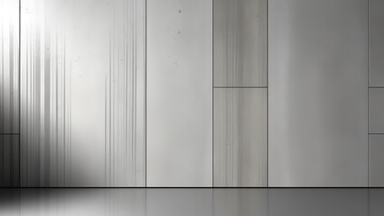 Abstract Grey Wall Panel Design with Vertical Lines