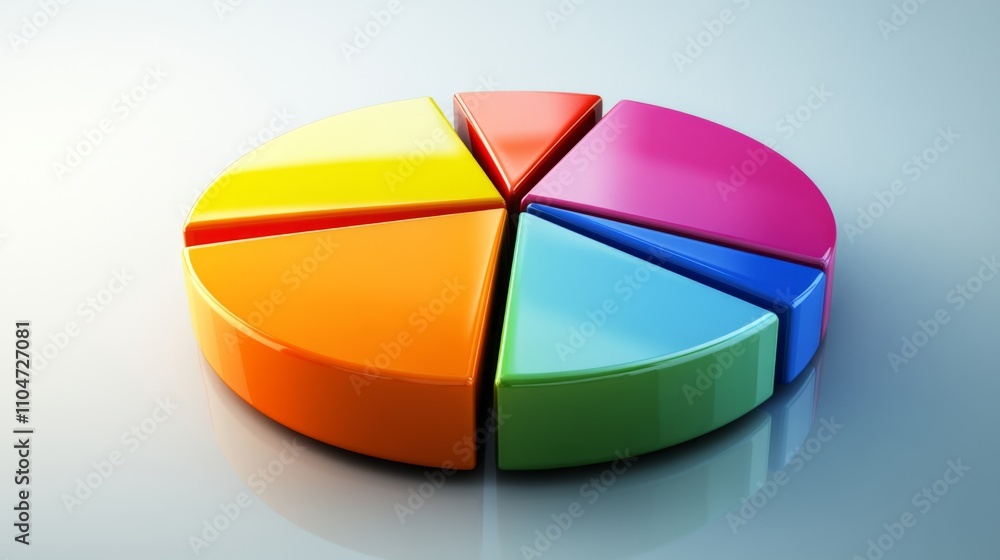 Leinwandbilder colorful 3d pie chart representation of data segmentation