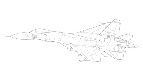 Fighter jet outline silhouette