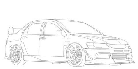 Sports car outline silhouette