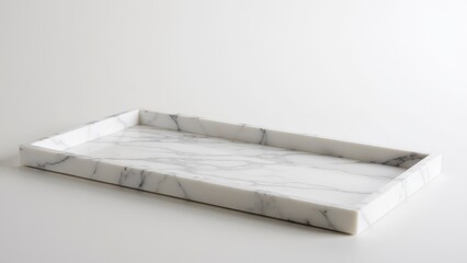 Rectangular marble tray displayed with diffused lighting for elegance