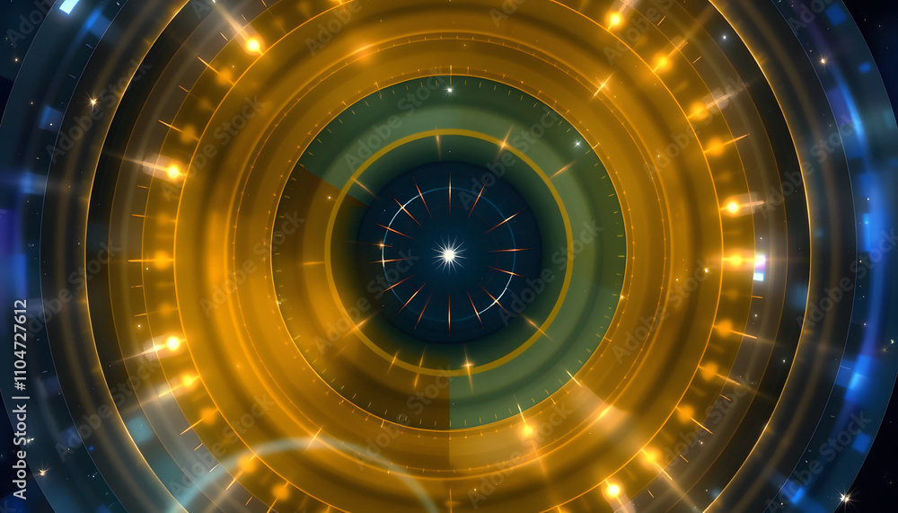 Wall mural abstract background divergent circles from center. exodus of circles from central point. holy magic 