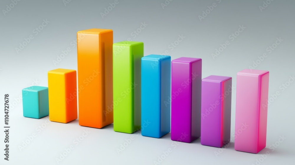 Poster colorful bar graph representation for data visualization concepts
