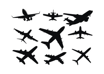 airplane silhouettes flying plane