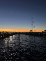 sunset in the harbor