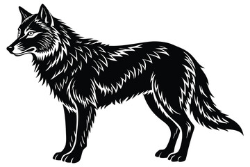 Obraz premium A realistic Wolf silhouette