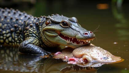 Fototapeta premium Crocodiles powerful jaws in action
