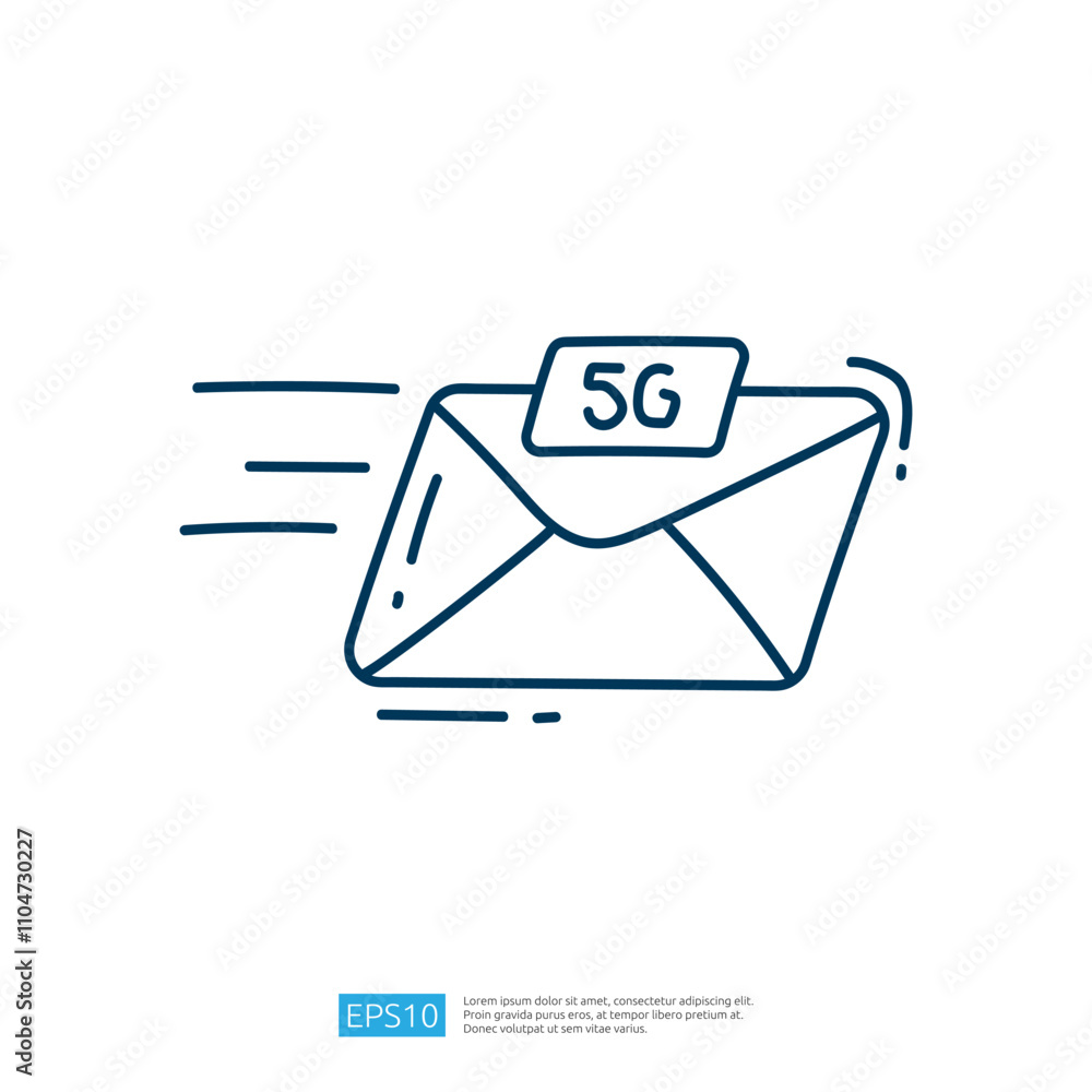 Poster the image depicts a simple line drawing of an envelope with a 