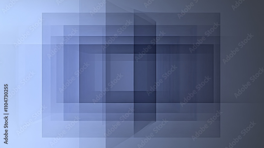 Poster blue abstract geometric layers with soft gradients and transparency