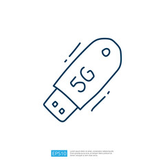 A simple line drawing of a USB drive labeled 