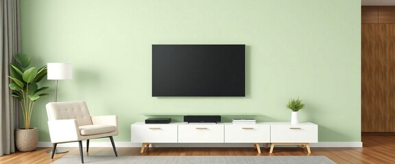 modern living room with tv