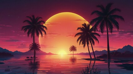 sunset over the sea