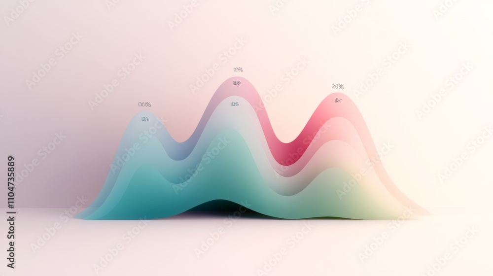 Poster abstract wave chart illustration for data visualization concept