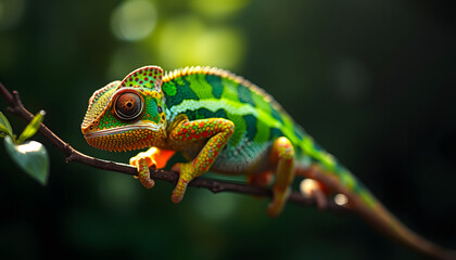 The Chameleon isolated with white highlights, png