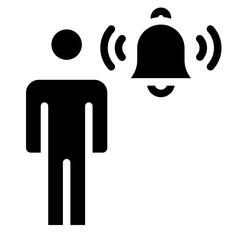 Notification bell with person icon