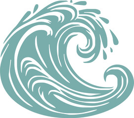 Blue ocean waves. Abstract sea silhouette wave icon. Marine decorative splashes, spray, splatter water sign. Tsunami, nautical tide, storm and weather on ocean. Vector set. Different streams
Vector Fo