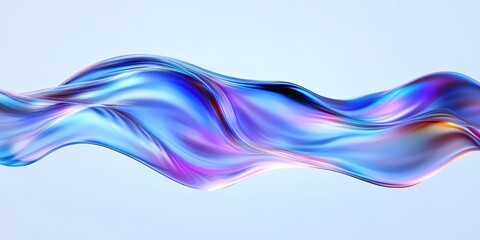 Fototapeta premium Abstract Digital Artwork Fluid Wavy Forms Vibrant Blue Purple Green Gradient Design