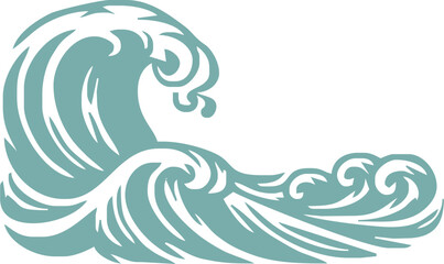 Blue ocean waves. Abstract sea silhouette wave icon. Marine decorative splashes, spray, splatter water sign. Tsunami, nautical tide, storm and weather on ocean. Vector set. Different streams
Vector Fo