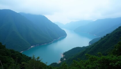 Obraz premium Enchanting mountain lake a serene escape