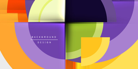 Circle and semi circle geometric background. Vector Illustration For Wallpaper, Banner, Background, Card, Book Illustration, landing page