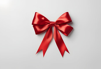 simple red ribbon tied into a bow isolated on a white background