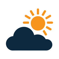 Silhouette sun in cloud vector icon design