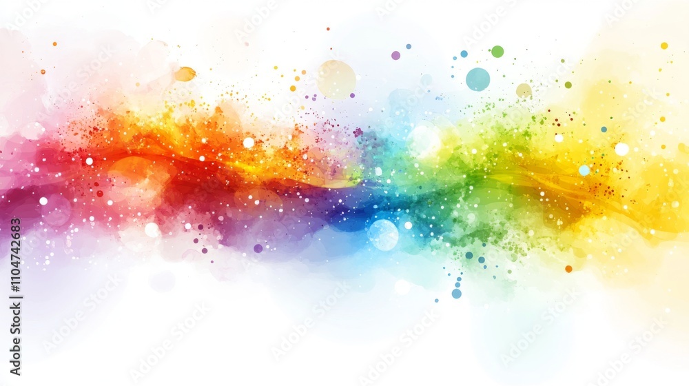 Aufkleber vibrant abstract colorful splash with soft brush strokes and dots