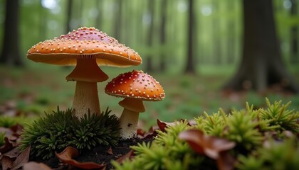 Fototapeta premium Natures tiny treasures in the forest floor