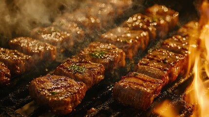 Grilling juicy steak backyard barbecue food photography outdoor setting close up cooking tips
