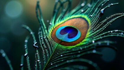 Obraz premium Elegance in Nature Peacock Feathers