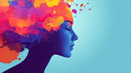 World Mental Health Day Background. Mental Health care concept. October. illustration. Poster, Banner, Flyer, Template.
