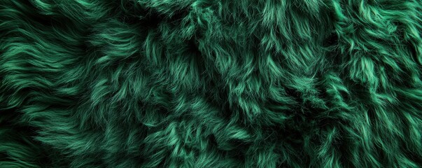 Obraz premium Deep Emerald Green Fur Texture Soft Plush Shag Carpet Background