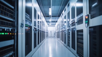 A high-tech smart grid energy storage facility, modern environment with large battery storage systems and monitoring equipment, Sustainable style