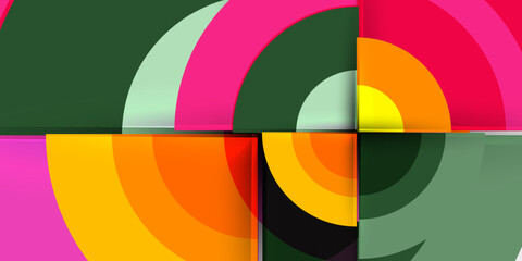 Obraz premium Target circle geometric abstract shapes. Vector Illustration For Wallpaper, Banner, Background, Card, Book Illustration, landing page