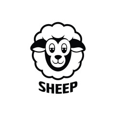 Sheep Lettering Vector Icon Design.