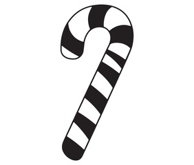 Candy cane isolated on white background, Candy cane icon
