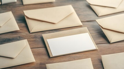 Blank Card Envelopes Mockup