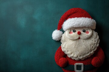 Handcrafted Santa Claus Figure with Textured Beard and Bright Red Suit Perfect for Holiday Decor, Gift Wrapping, or Christmas Crafting Projects