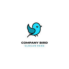 simple colored little bird logo for brand