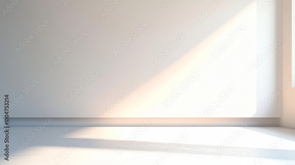 Poster Simple White Pearl Background for Light Room Presentation with Soft Gradient and Shadow