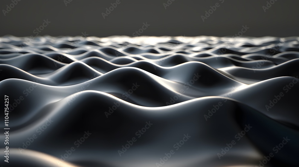 Poster abstract wavy surface with smooth, undulating forms, creating a sense of depth and texture.